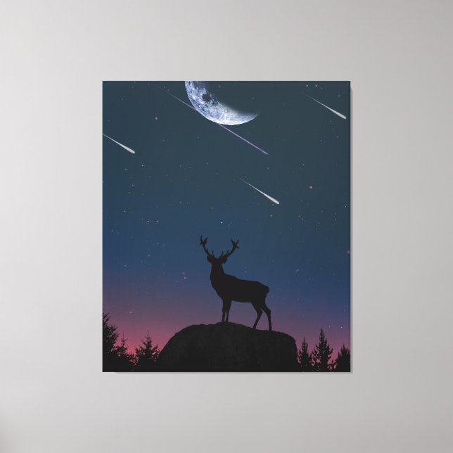 deer in the moonlight canvas print (Front)