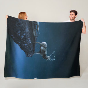 deer in the moonlight fleece blanket