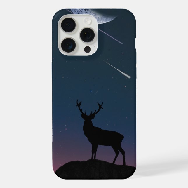 deer in the moonlight iPhone case (Back)