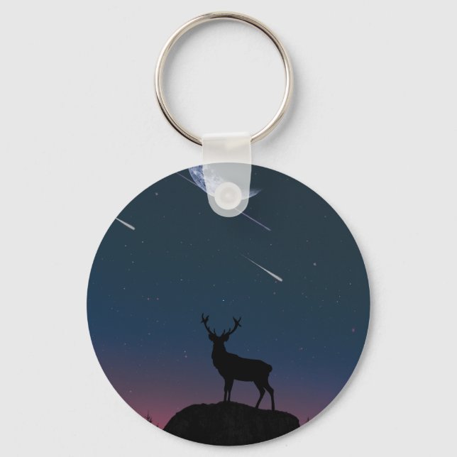 deer in the moonlight key ring (Front)