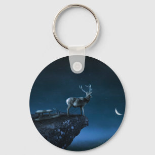deer in the moonlight key ring