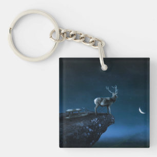 deer in the moonlight key ring