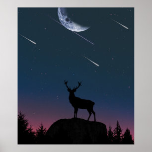 deer in the moonlight poster