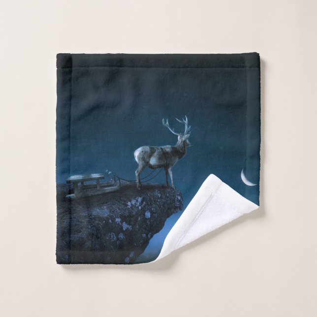 deer in the moonlight wash cloth (Wash Cloth)