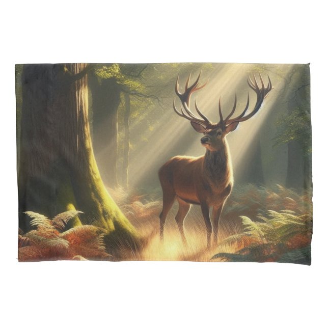 Deer in the morning forest pillowcase (Front)