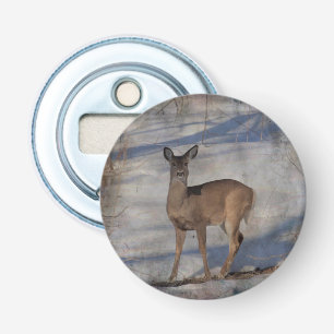 Deer in the snow bottle opener