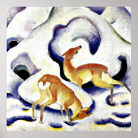 Deer in the Snow by Franz Marc
