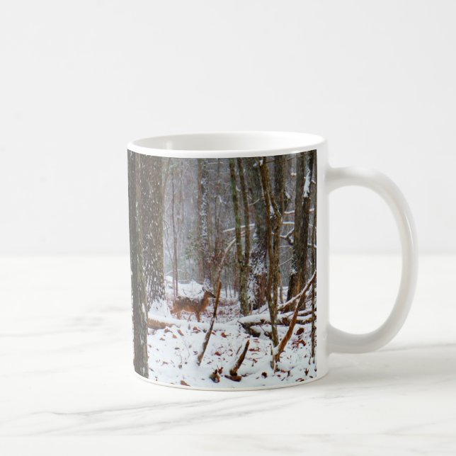 Deer in the snow fall coffee mug (Right)