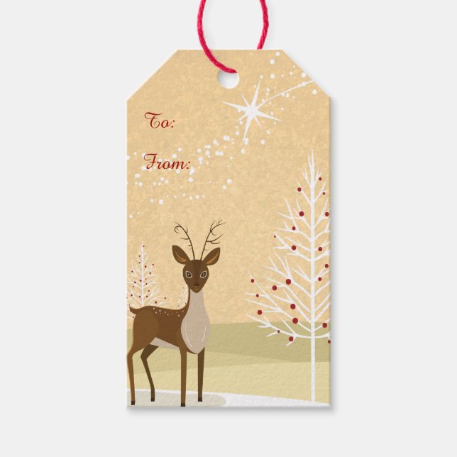 Deer in the Snow Gift Tags (Front)