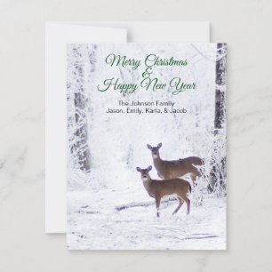 Deer in the Snow Holiday Greeting Card