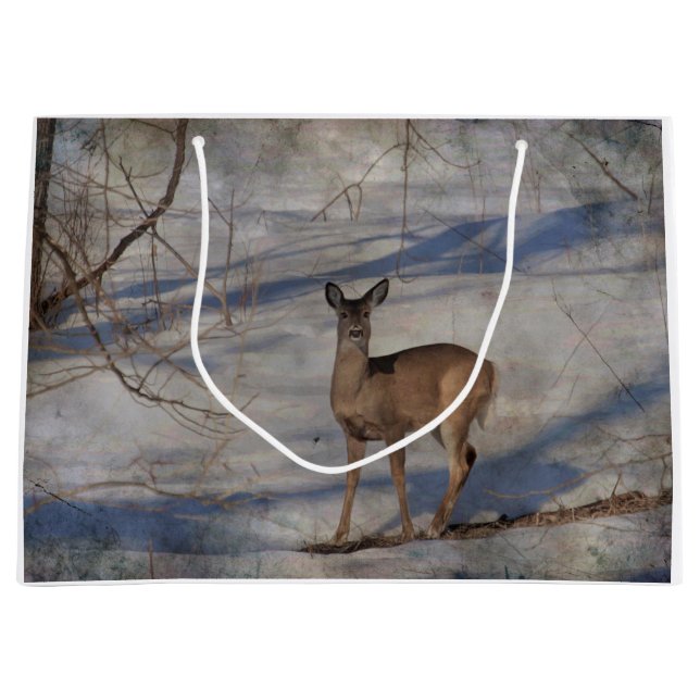 Deer in the snow large gift bag (Front)
