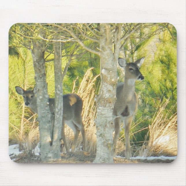 Deer in the snow mouse mat (Front)