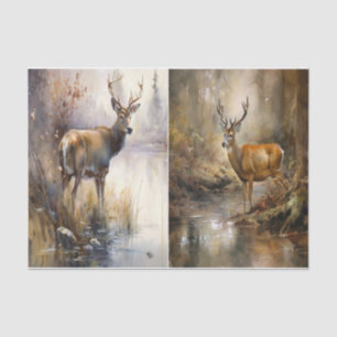 Deer in the Stream  Tissue Paper
