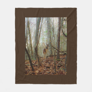Deer in the trees fleece blanket
