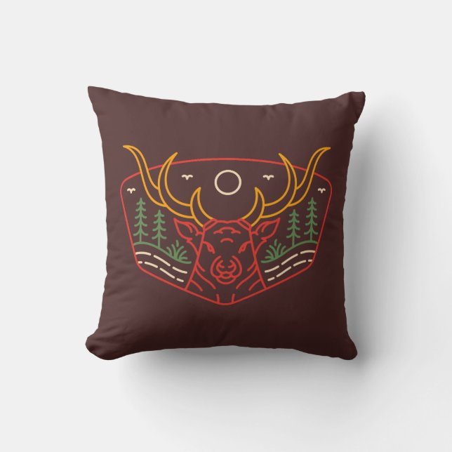 Deer in the Wilderness Cushion (Front)