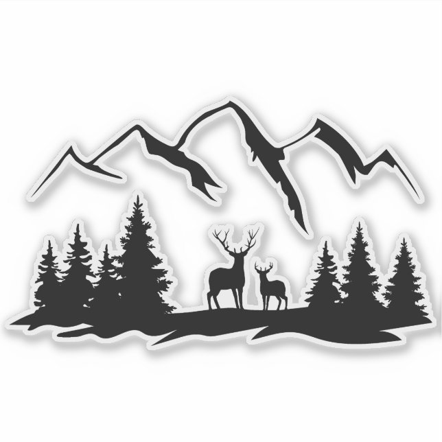 Deer in the Wilderness Sticker (Front)