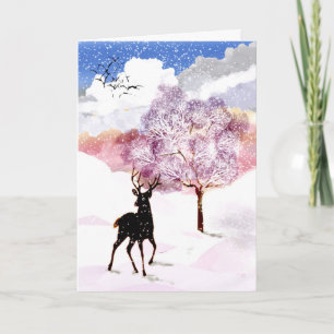 Deer in the Woods Custom Greeting Card