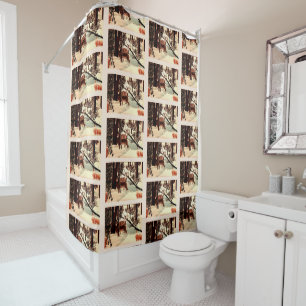 DEER IN THE WOODS SHOWER CURTAIN