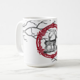 Deer in Winter Forest Christmas Mug