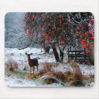 Deer in Winter Mouse Mat