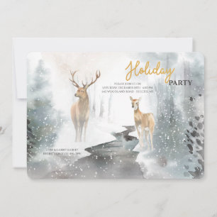Deer in Winter Snow Invitation