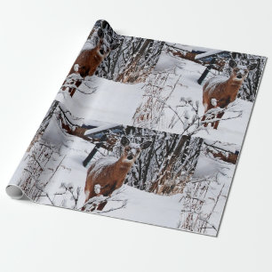 Deer in Winter Wonderland Holiday Wrapping Paper