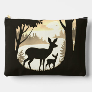 Deer in Wood Clearing Accessory Pouch Travel Bag