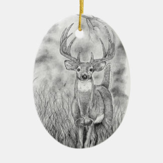 Deer in Woods Ceramic Tree Decoration