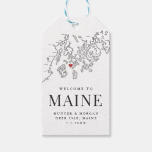 Deer Isle Welcome to Maine Wedding Favour Gift Tags