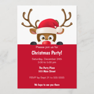 Deer kids christmas party invitation