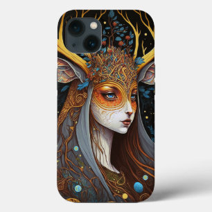 Deer Lady Fantasy Art iPhone 13 Case