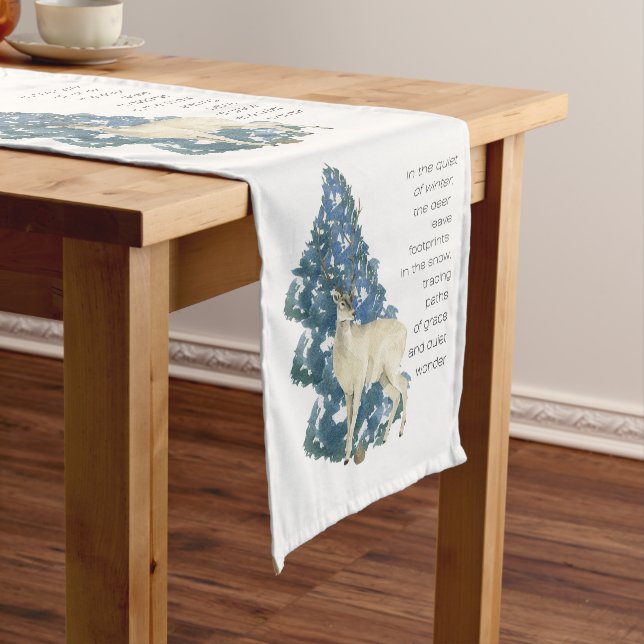 Deer Leave Footprints In The Snow  Short Table Runner (In Situ)