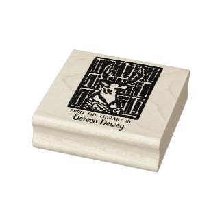 Deer Library Bookplate Stamp