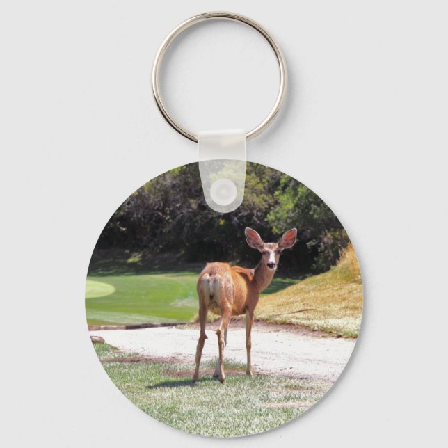 deer looking at the camera nature key ring (Front)