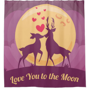 Deer Love Scene Shower Curtain