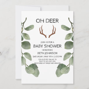 Deer Lumberjack Baby Shower Invitation