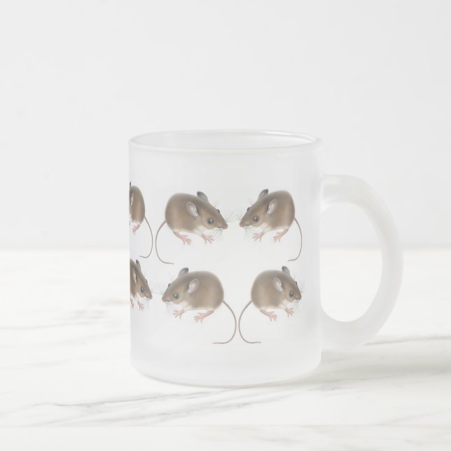 Deer Mice Frosted Glass Mug (Right)