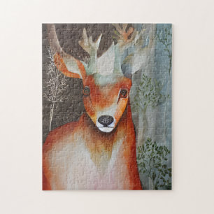 Deer Mixed Media Jigsaw Puzzle