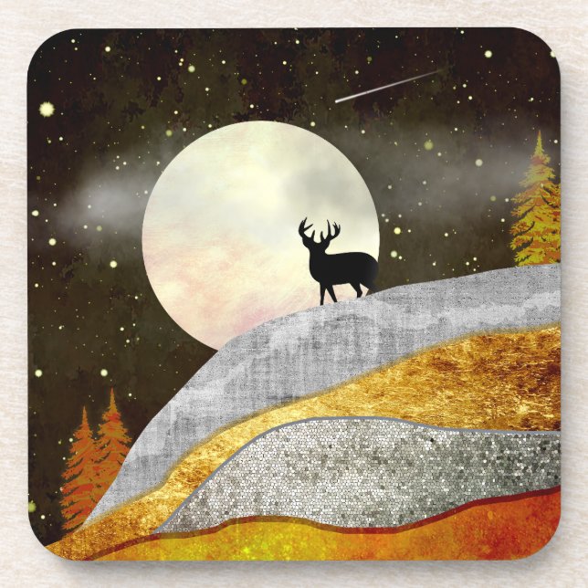 Deer Moon Landscape Coaster (Front)