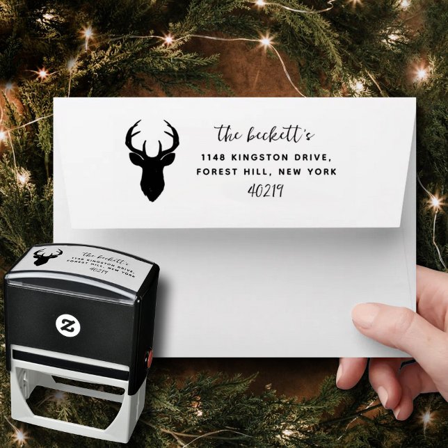Deer Mount Winter Christmas Holiday Self-inking Stamp (Creator Uploaded)