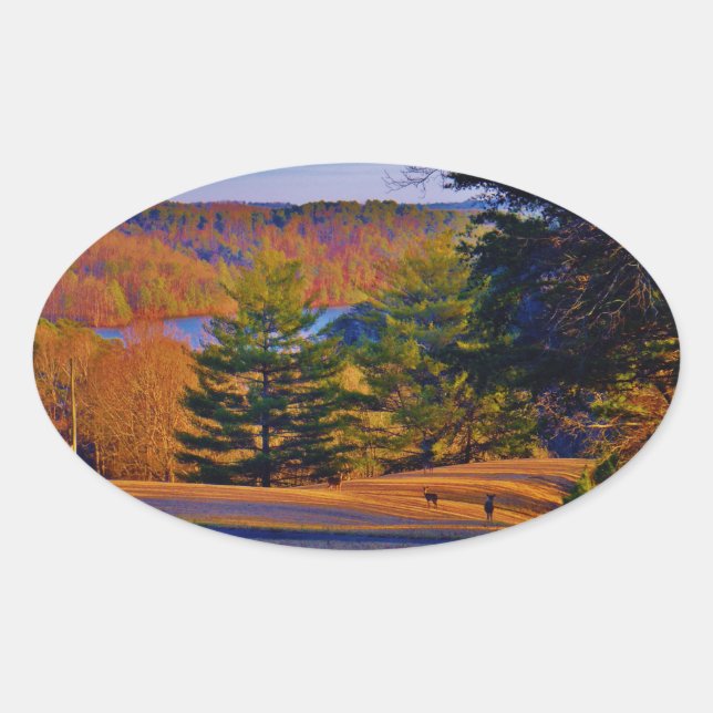Deer & Mt. Lake Oval Sticker (Front)