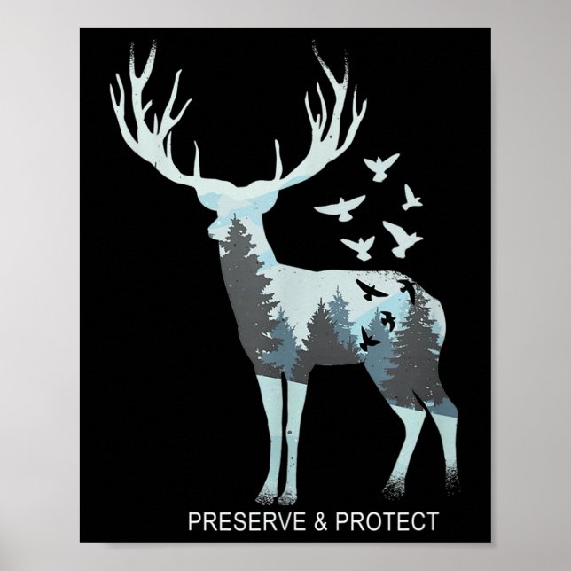 Deer - Natural Forest Animal - Preserve &amp; Prot Poster (Front)