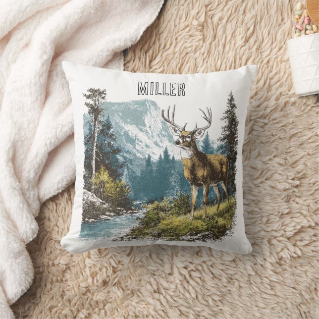 Deer Nature Throw Pillow (Blanket)