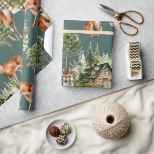 Deer Nature Wildlife Rustic Holiday Christmas Wrapping Paper