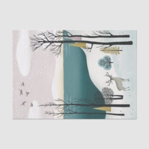 Deer & Nordic Winter   Woodland Christmas Wrapping Tissue Paper