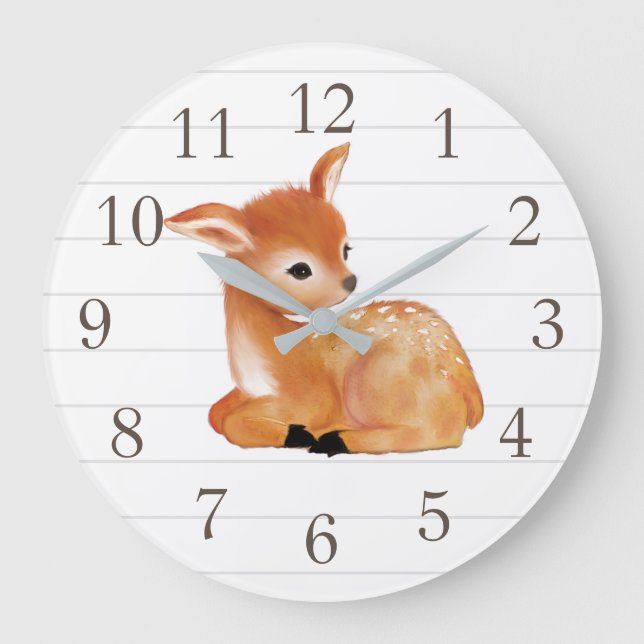 Deer Nursery Wall Clock (Front)