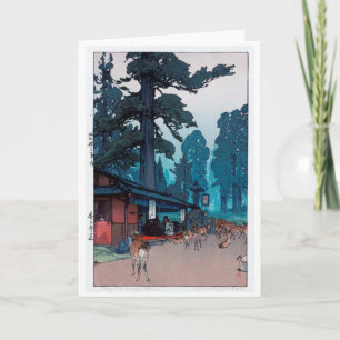 Deer of Kasuga Shrine, Hiroshi Yoshida Card