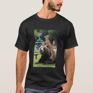 "Deer on Bear Head – Playful Nature Tee" T-Shirt