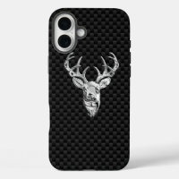 Deer on Carbon Fiber Style Print