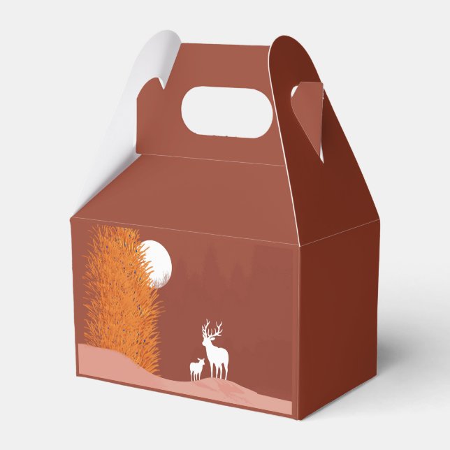 Deer on Moon Lit Hill  Favour Box (Front Side)